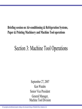 Machine Tool Business Operations