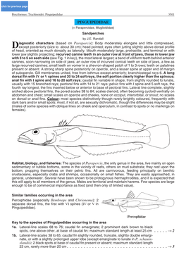 PINGUIPEDIDAE 23 Cm, Rarely More Than 20 Cm