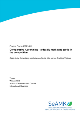 Comparative Advertising - a Deadly Marketing Tactic in the Competition