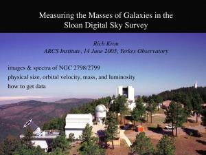 Measuring the Masses of Galaxies in the Sloan Digital Sky Survey