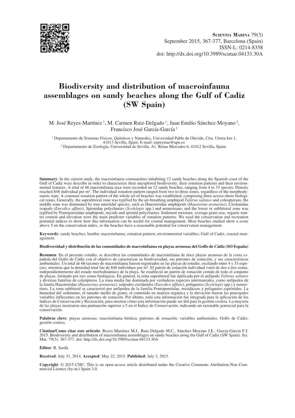 Biodiversity and Distribution of Macroinfauna Assemblages on Sandy Beaches Along the Gulf of Cadiz (SW Spain)