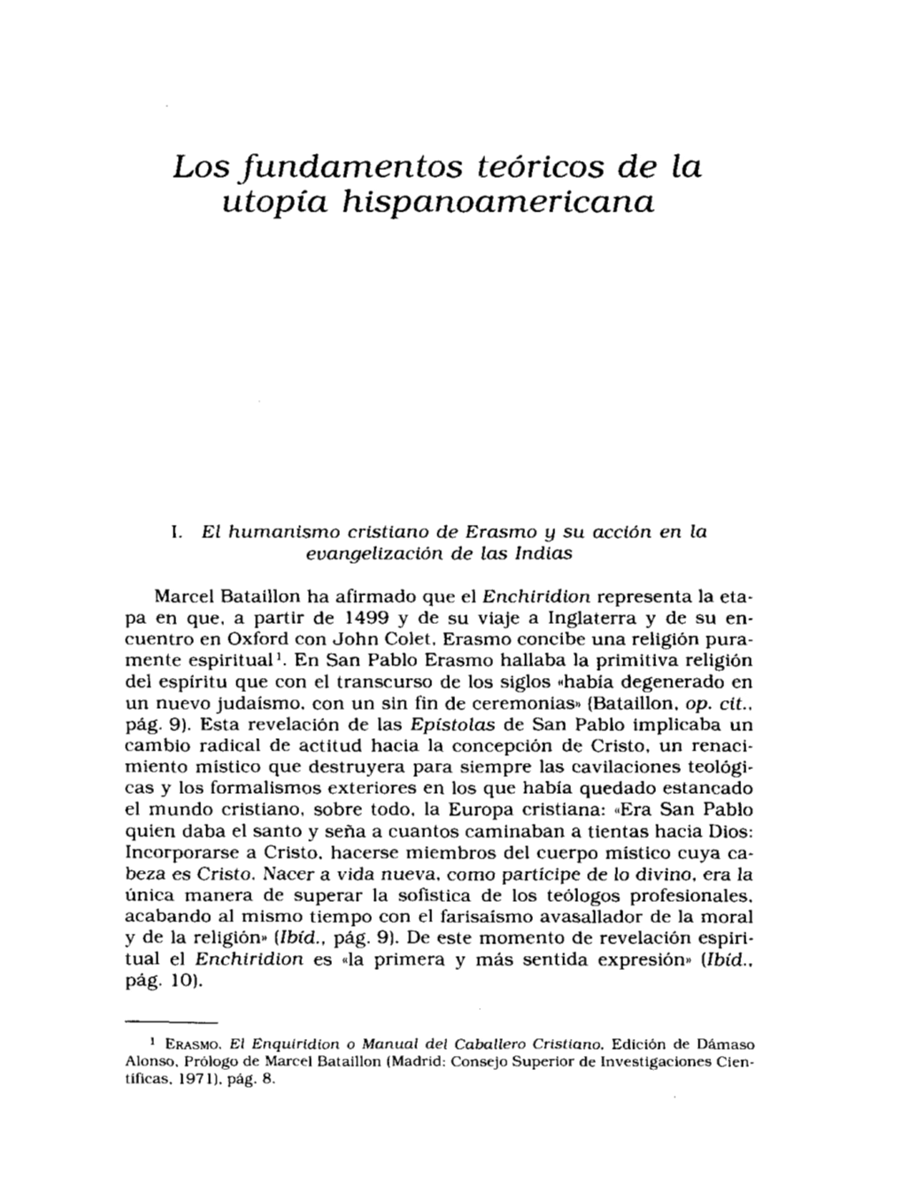 Losfundamentos Teóricos De La Utopía Hispanoamericana