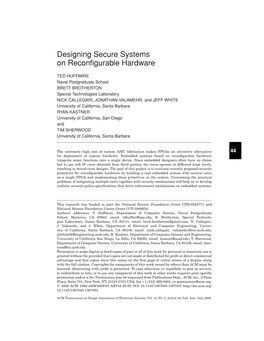 Designing Secure Systems on Reconfigurable Hardware