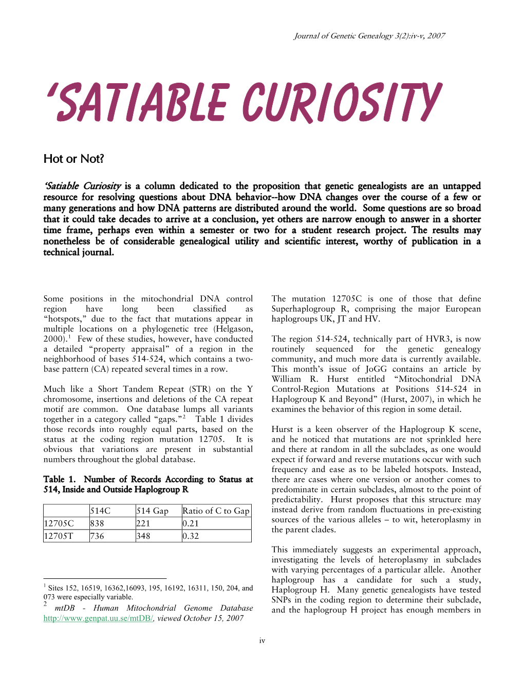 'Satiable Curiosity