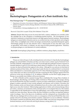 Bacteriophages: Protagonists of a Post-Antibiotic Era