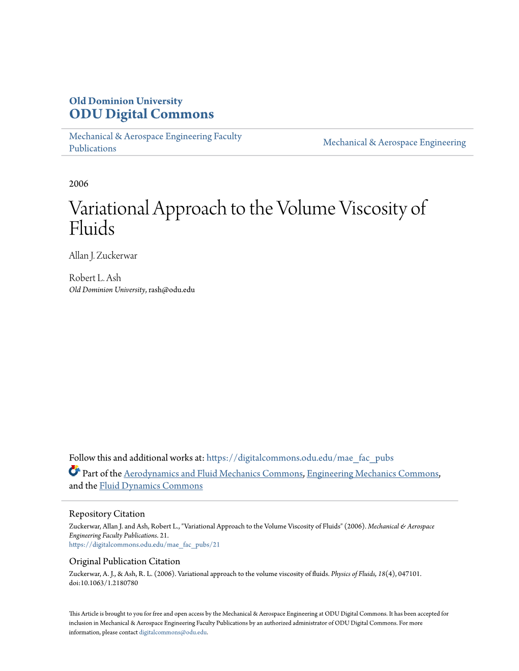 Variational Approach to the Volume Viscosity of Fluids Allan J