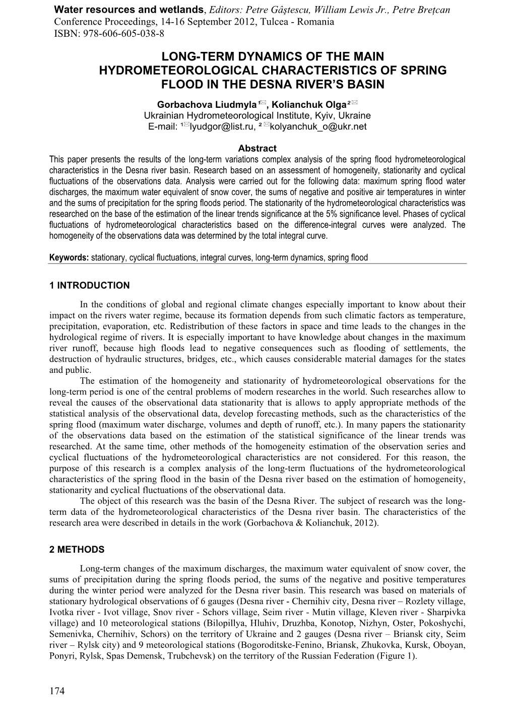 Long-Term Dynamics of the Main Hydrometeorological Characteristics of Spring Flood in the Desna River’S Basin