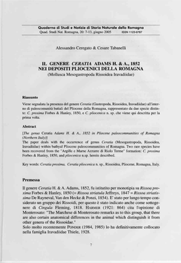 Rl GENEF(R] CERATIA LDAMS H. & A., 1E52 NEI DEPOSITI