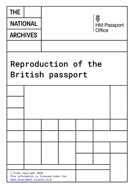 Reproduction of the British Passport