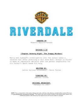 Riverdale | Dialogue Transcript | S5:E2