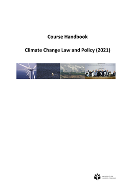 Course Handbook Climate Change Law and Policy (2021)