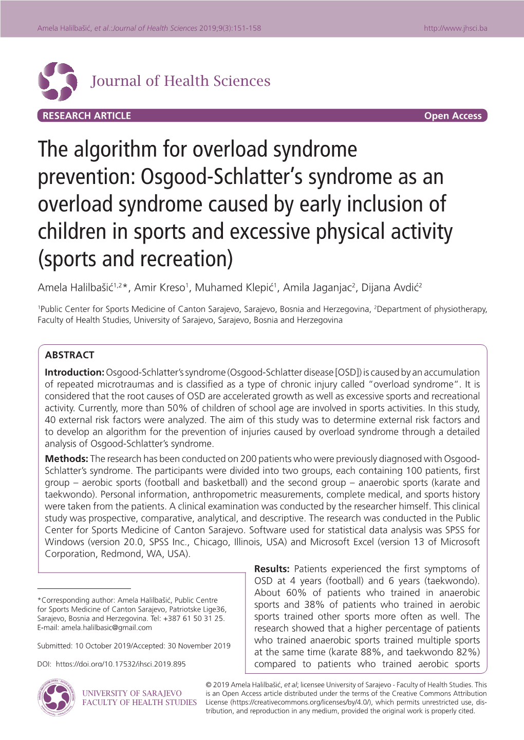 The Algorithm for Overload Syndrome Prevention: Osgood-Schlatter's