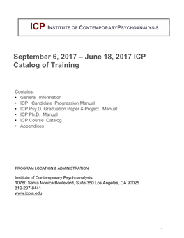 June 18, 2017 ICP Catalog of Training