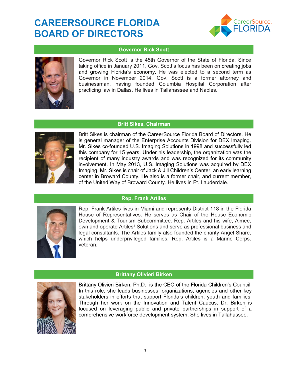 Careersource Florida Board of Directors