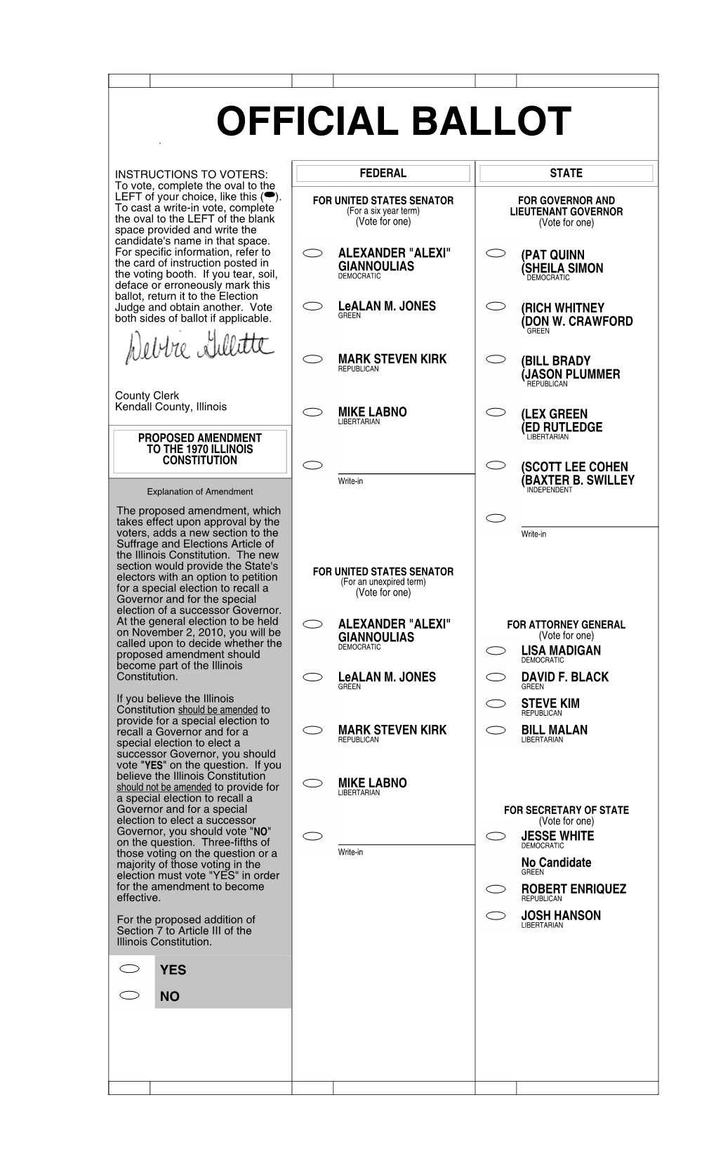 Official Ballot