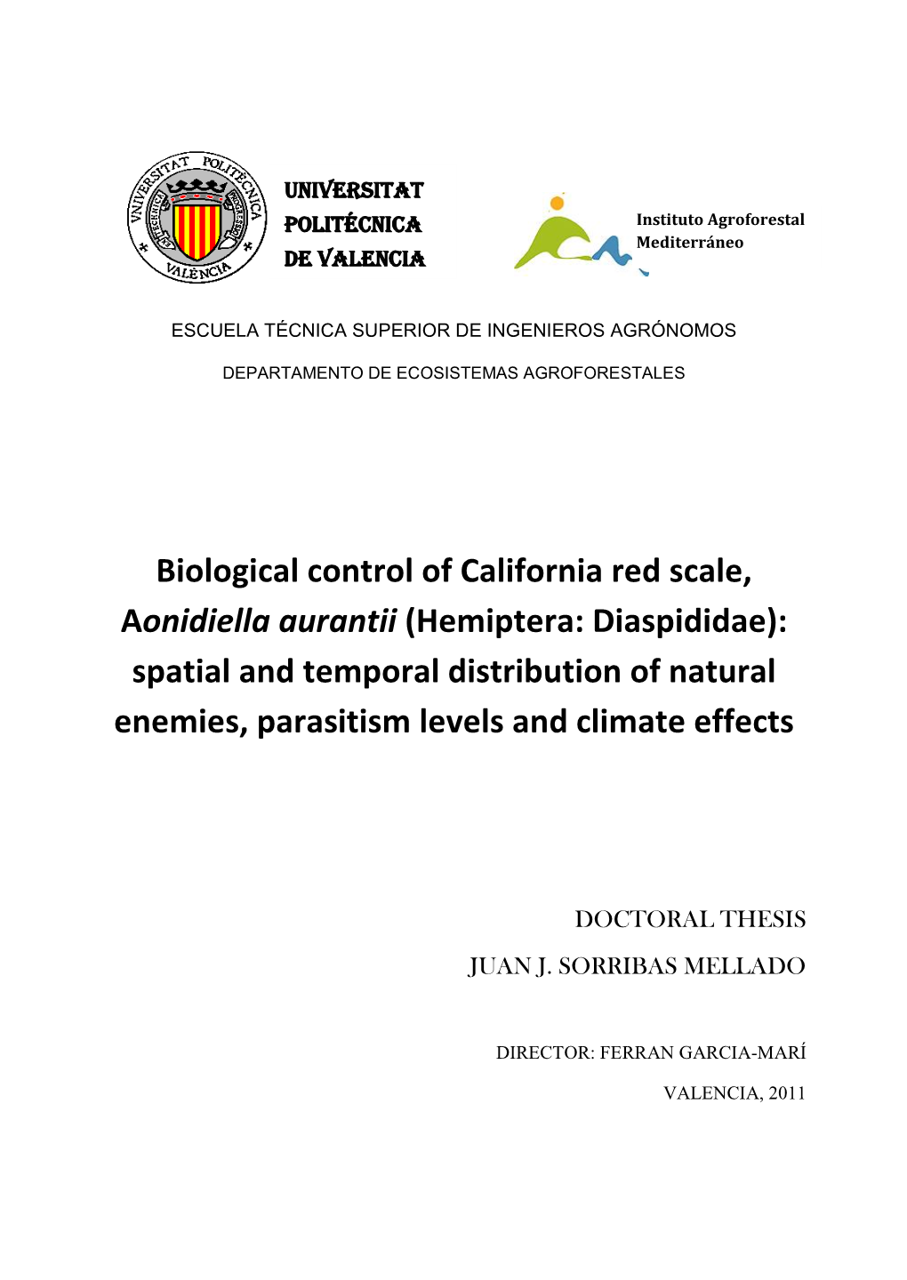 Biological Control of California Red Scale, Aonidiella Aurantii