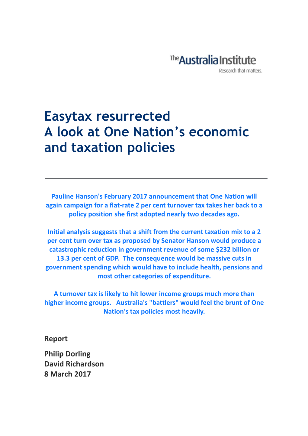 Easytax Resurrected a Look at One Nation's Economic and Taxation
