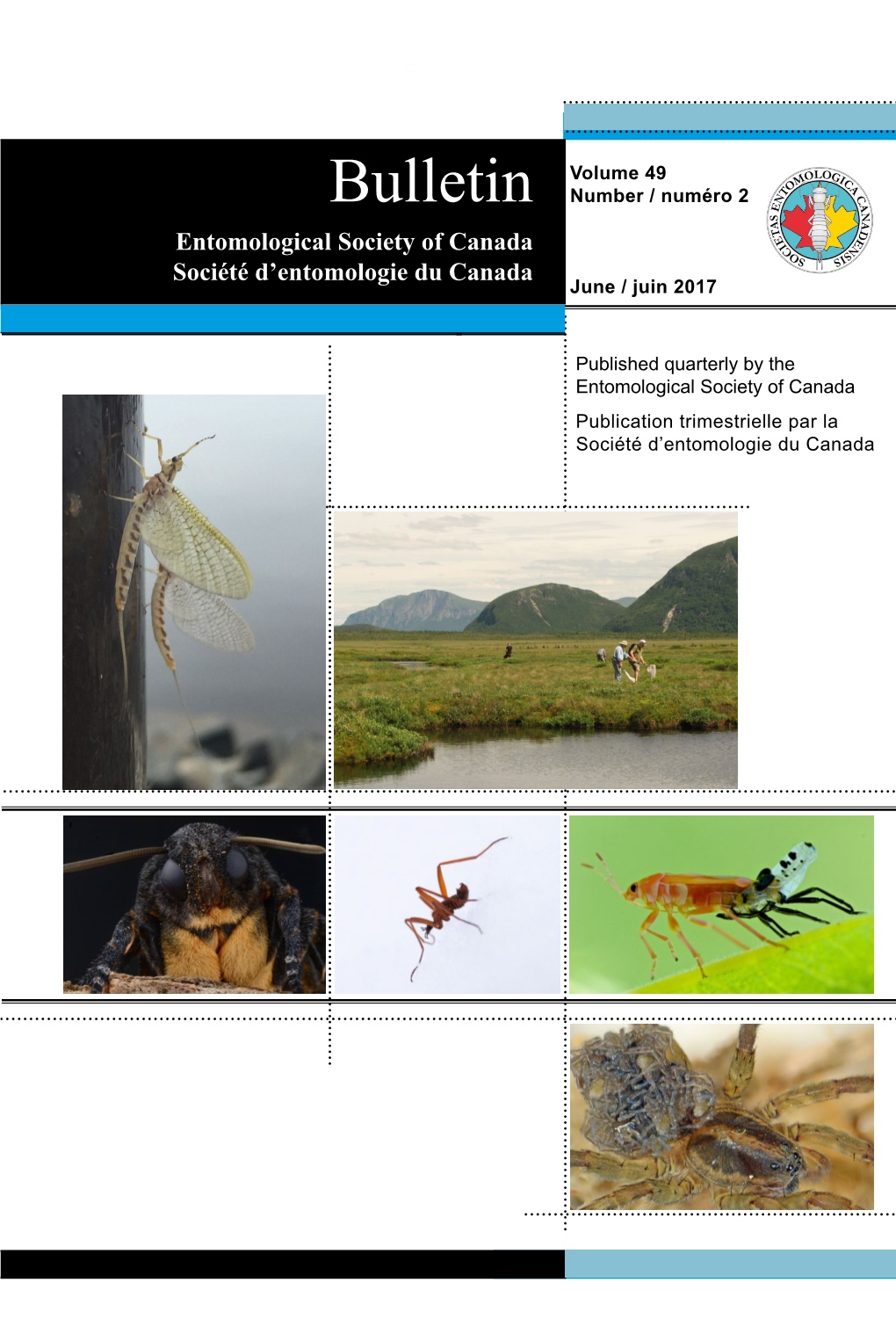 Bulletin Number / Numéro 2 Entomological Society of Canada Société D’Entomologie Du Canada June / Juin 2017