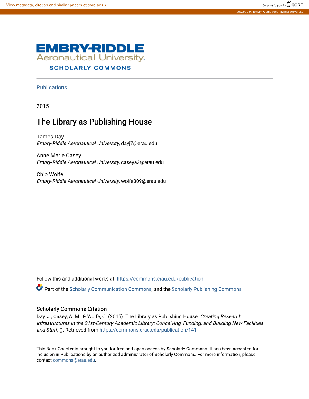 The Library As Publishing House