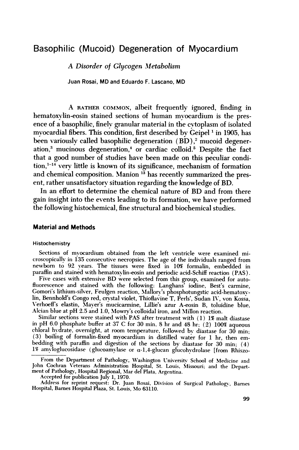 Degeneration of Myocardium a Disorder of Glycogen Mletabolism