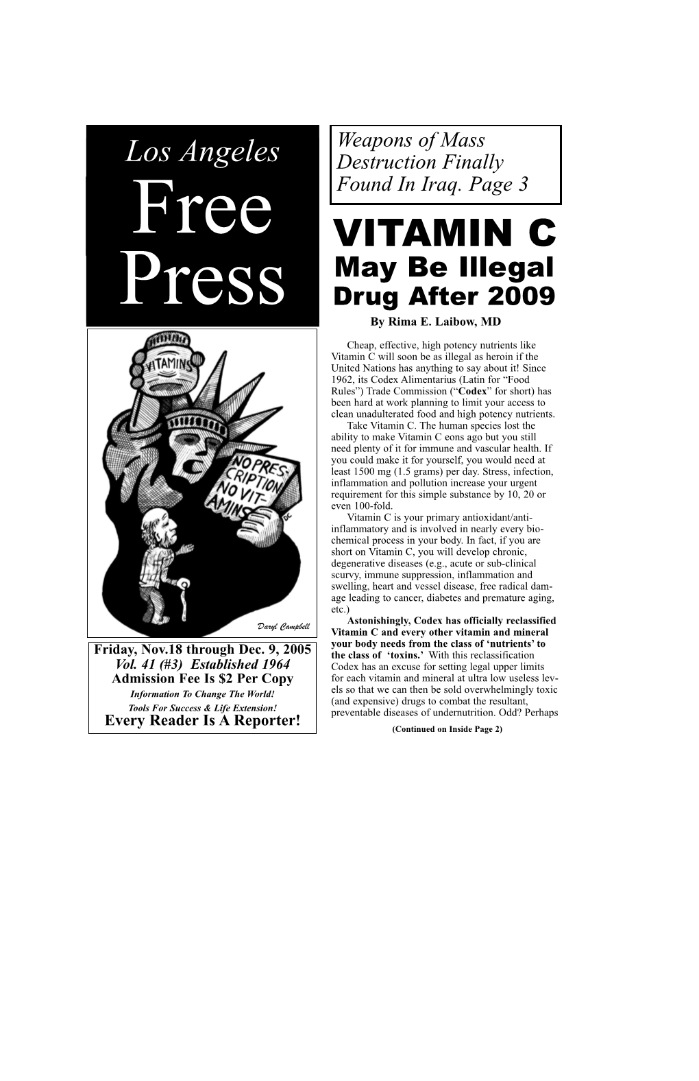VITAMIN C May Be Illegal Drug After 2009 by Rima E
