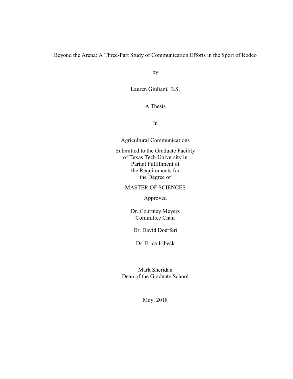 Beyond the Arena: a Three-Part Study of Communication Efforts in the Sport of Rodeo