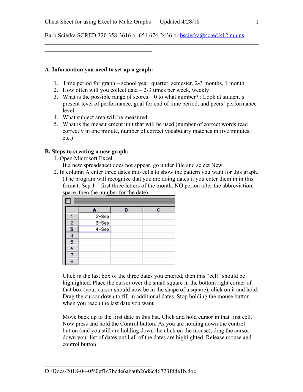 Information You Need to Set up a Graph