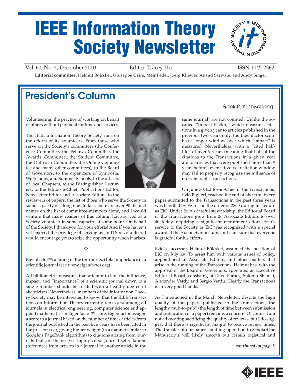 IEEE Information Theory Society Newsletter