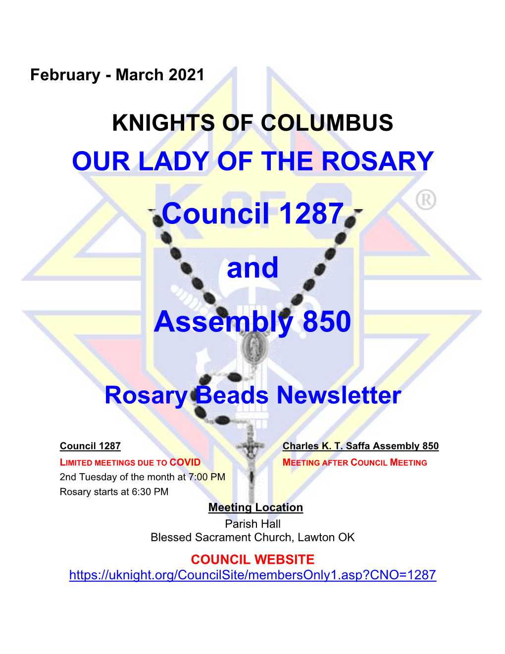 February-March 2021 Rosary Beads Newsletter