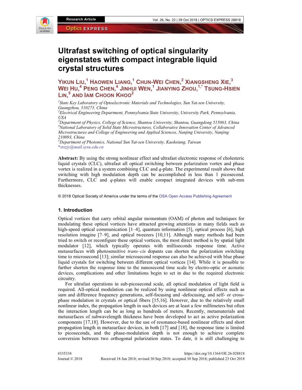 Ultrafast Switching of Optical Singularity Eigenstates with Compact Integrable Liquid Crystal Structures