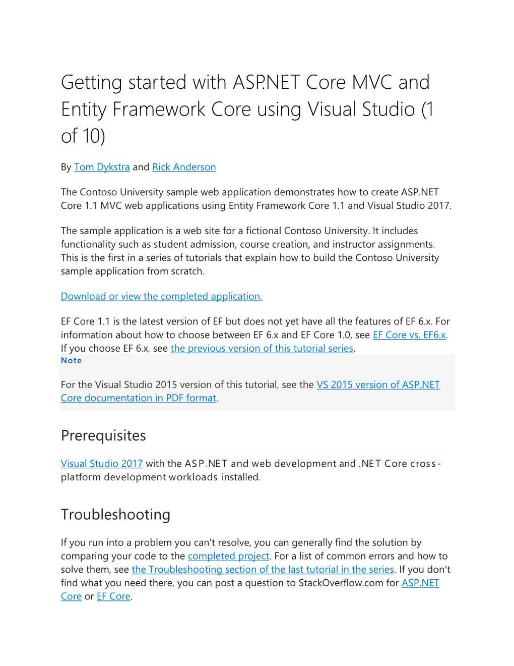 Getting Started with ASP.NET Core MVC and Entity Framework Core Using Visual Studio (1 of 10)