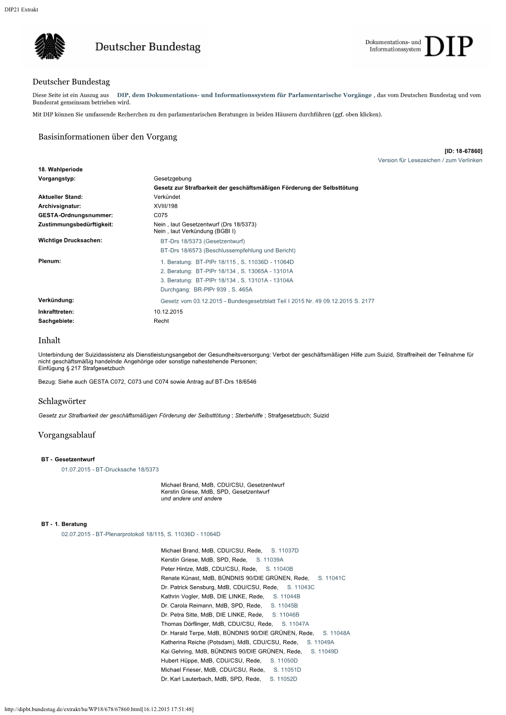 Parlamentsmaterialien Beim DIP (PDF, 44KB