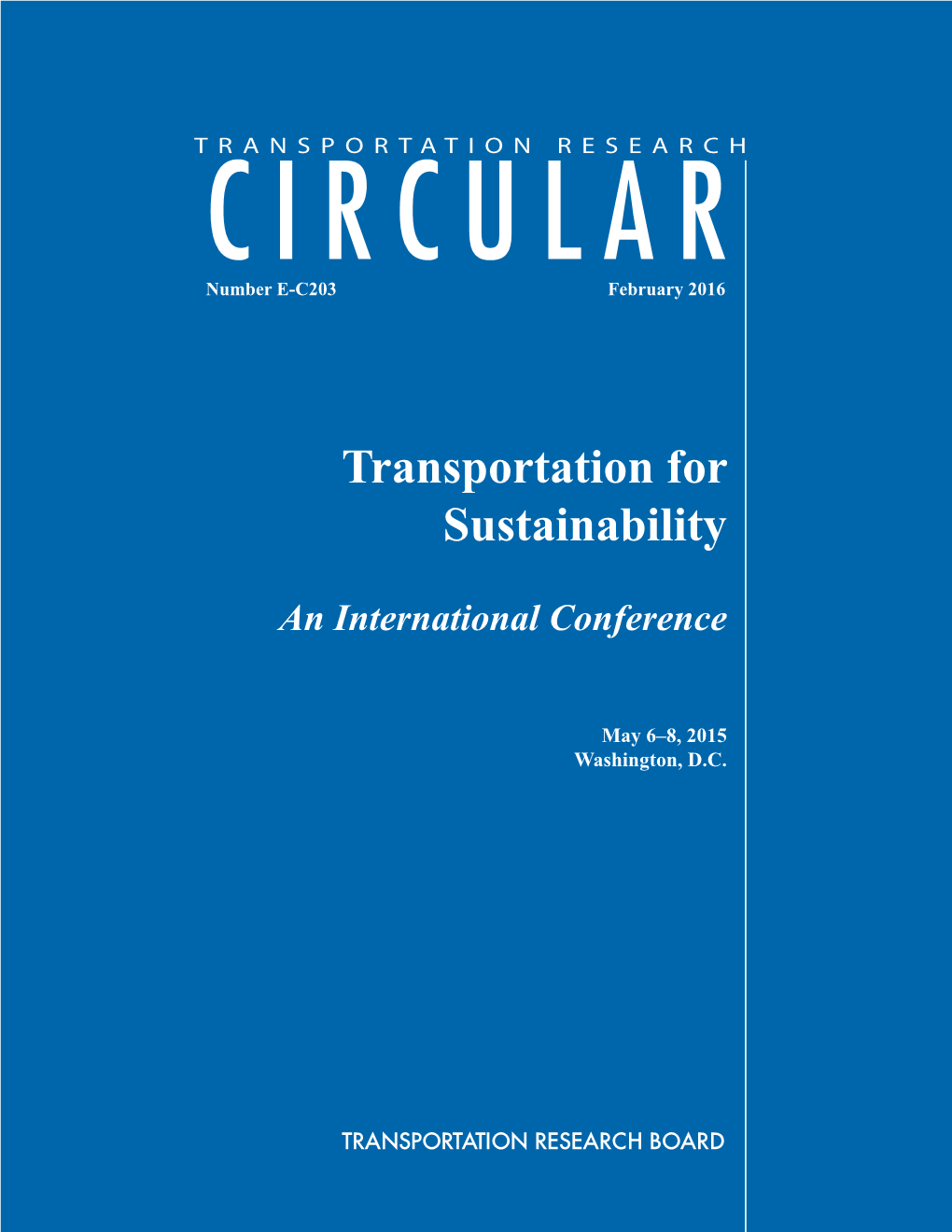 Transportation for Sustainability