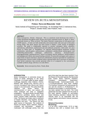 Review on Butea Monosperma