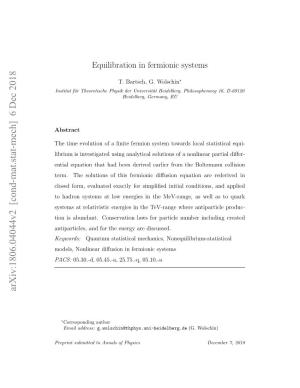 Equilibration in Fermionic Systems