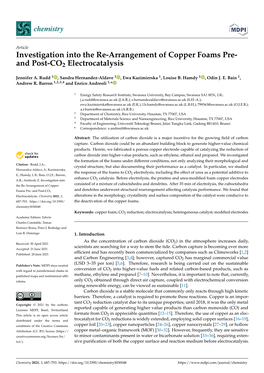 Investigation Into the Re-Arrangement of Copper Foams Pre- and Post-CO2 Electrocatalysis