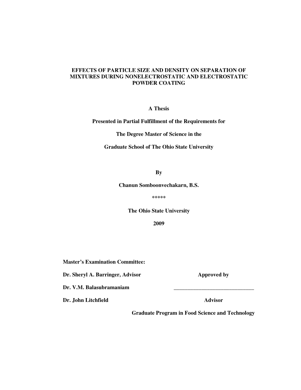 Effects of Particle Size and Density on Separation of Mixtures During ...