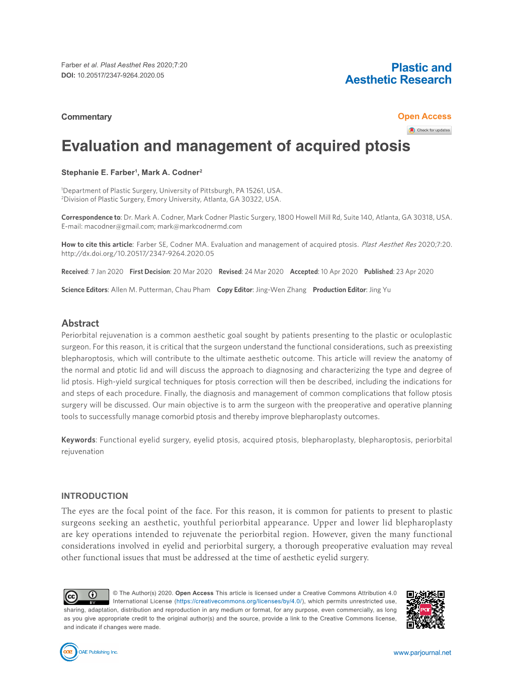 Evaluation And Management Of Acquired Ptosis Docslib 0270