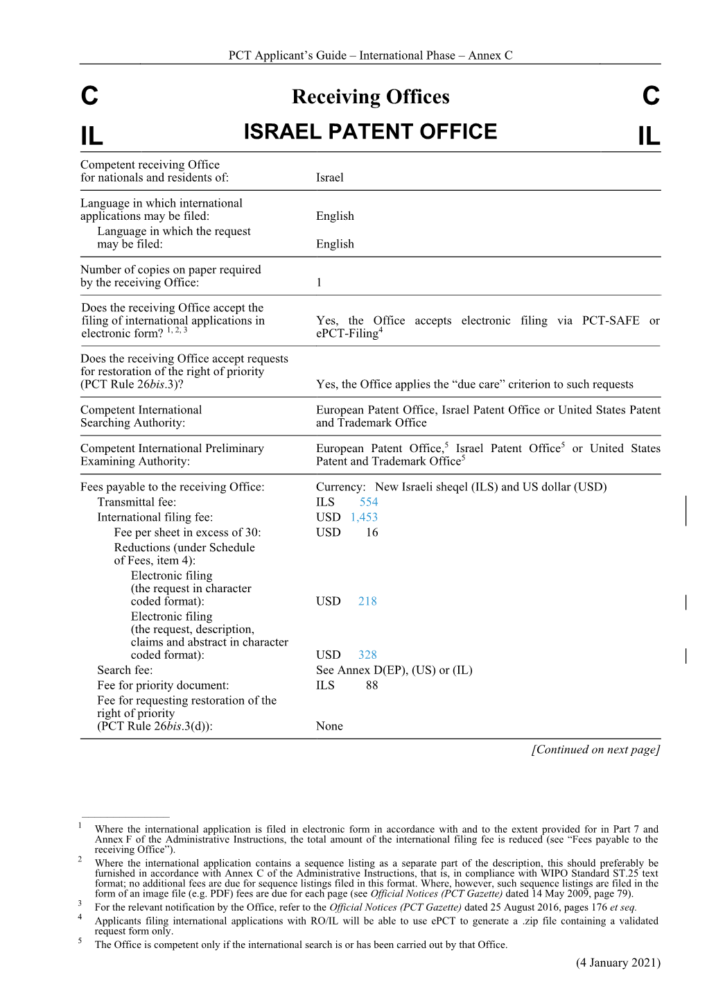 PCT Applicant's Guide – International Phase – Annex C