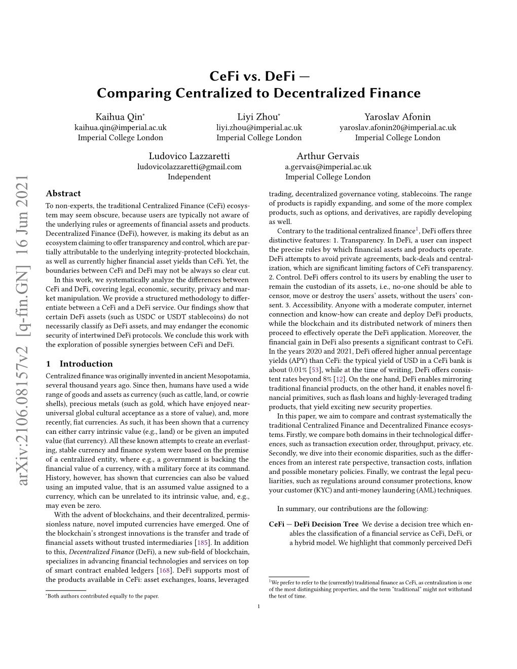 Cefi Vs. Defi — Comparing Centralized to Decentralized Finance