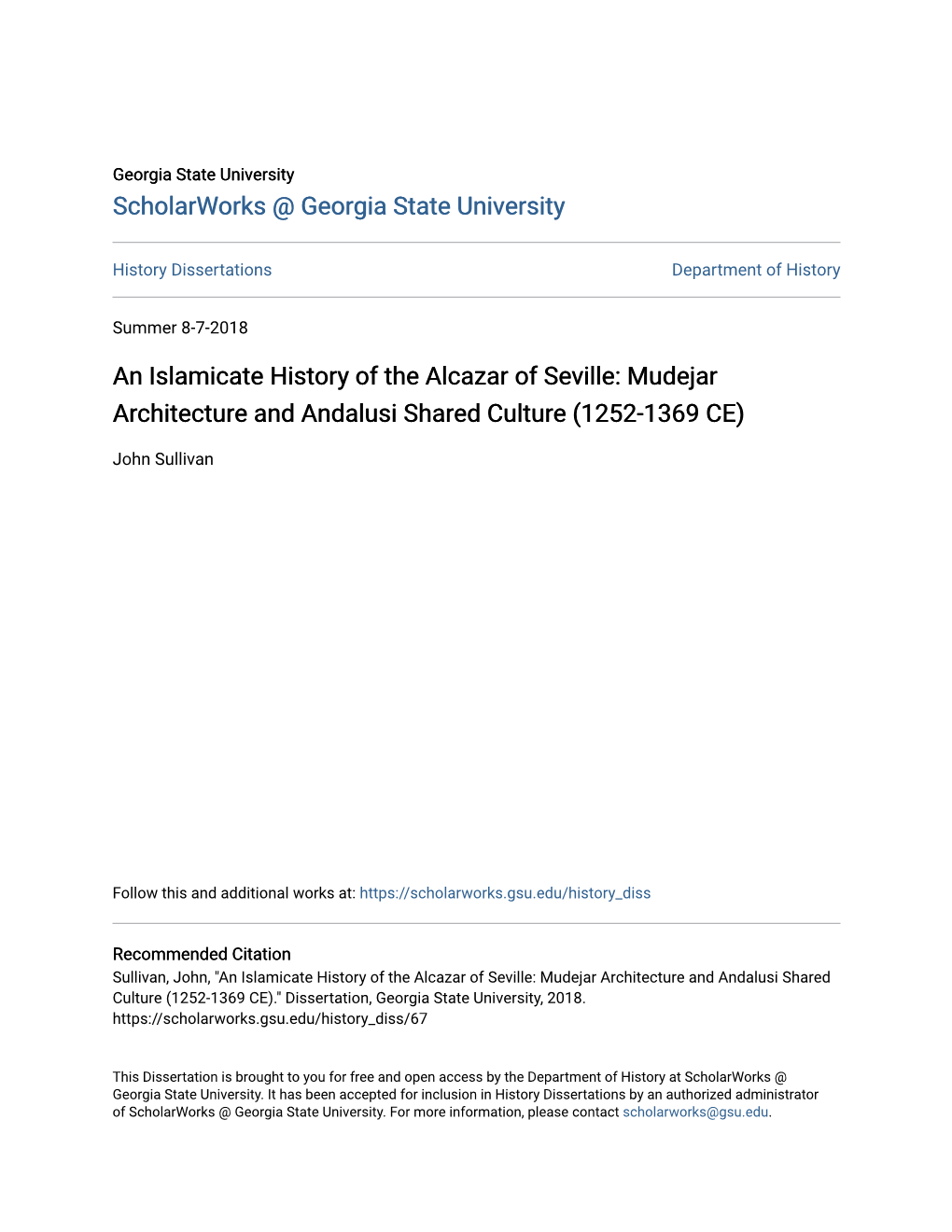 An Islamicate History of the Alcazar of Seville: Mudejar Architecture and Andalusi Shared Culture (1252-1369 CE)