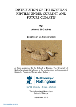 Distribution of the Egyptian Reptiles Under Current and Future Climates