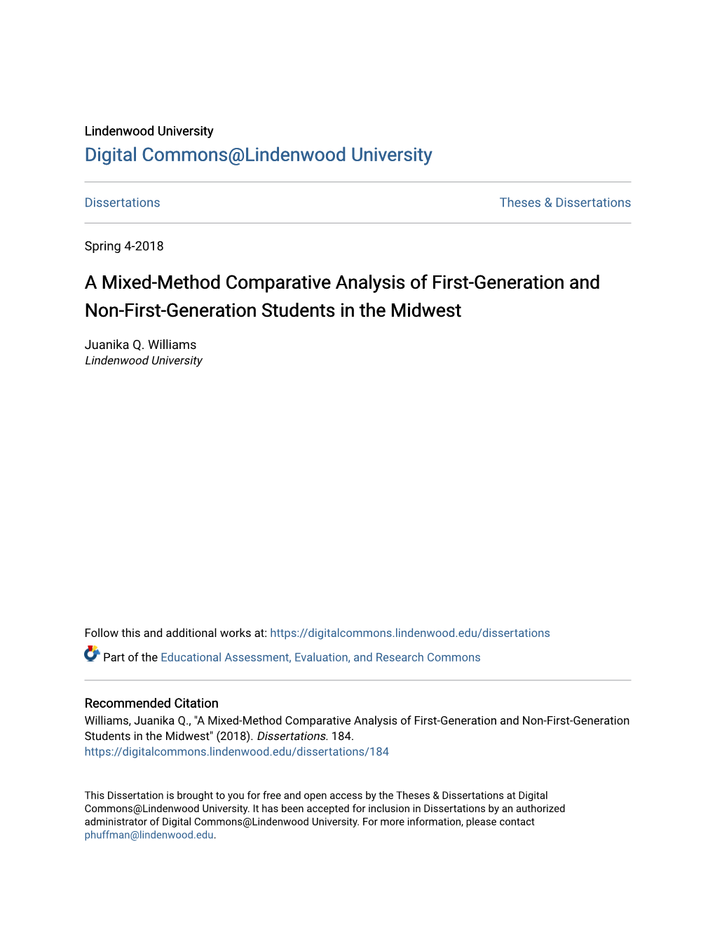 A Mixed-Method Comparative Analysis of First-Generation and Non-First-Generation Students in the Midwest