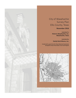 City of Waxahachie Survey Plan Ellis County, Texas November 2016