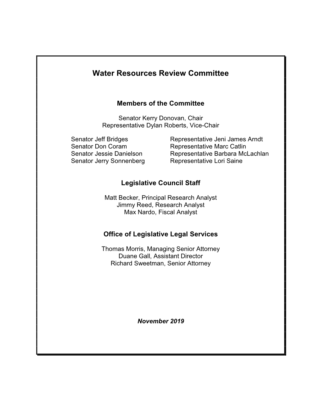 Water Resources Review Committee