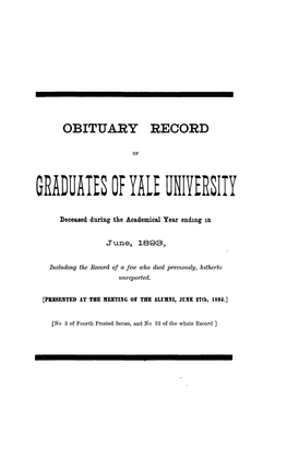 1892-1893 Obituary Record of Graduates of Yale University