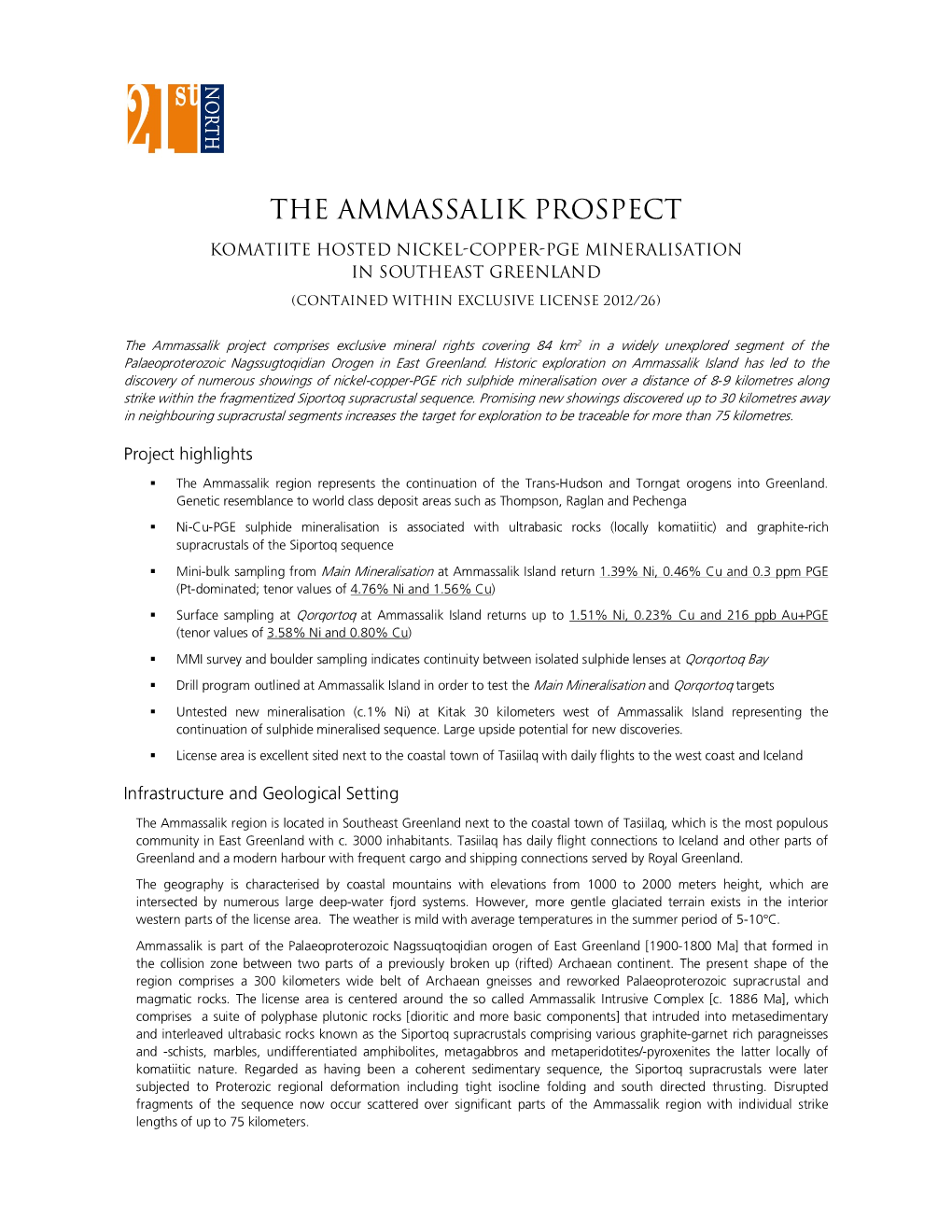 The Ammassalik PROSPECT