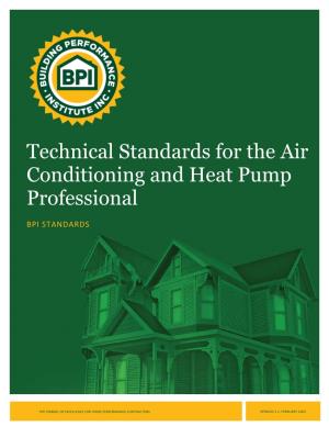 Technical Standards for the Air Conditioning and Heat Pump Professional