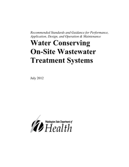 Water Conserving On-Site Wastewater Treatment Systems RS&G