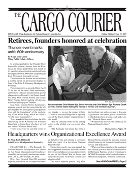 Retirees, Founders Honored at Celebration Thunder Event Marks Unit’S 60Th Anniversary by Capt